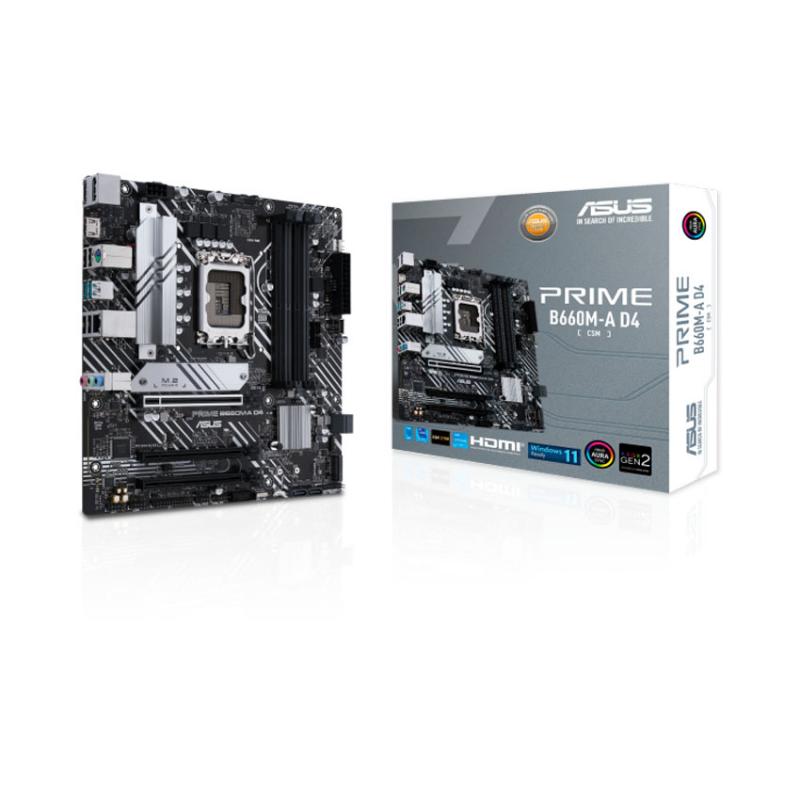  Mainboard Asus PRIME B660M-A D4 (Intel B660, LGA1700, 4 x DDR4 128GB, Micro ATX)